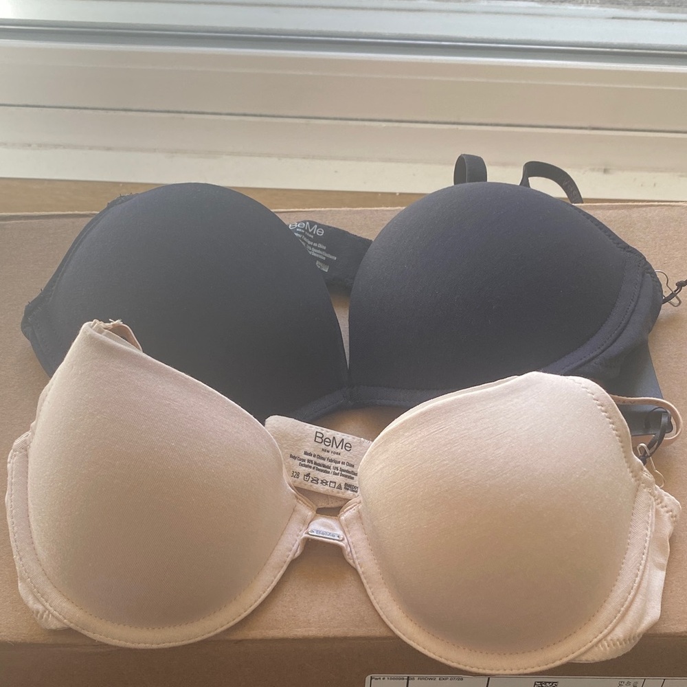 Black and Cream Bra Set